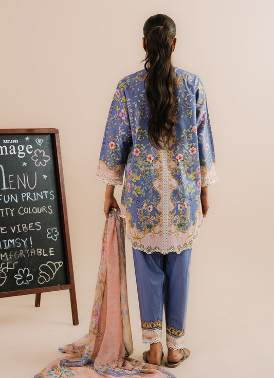 Printed Embroidered 3 PC Suit