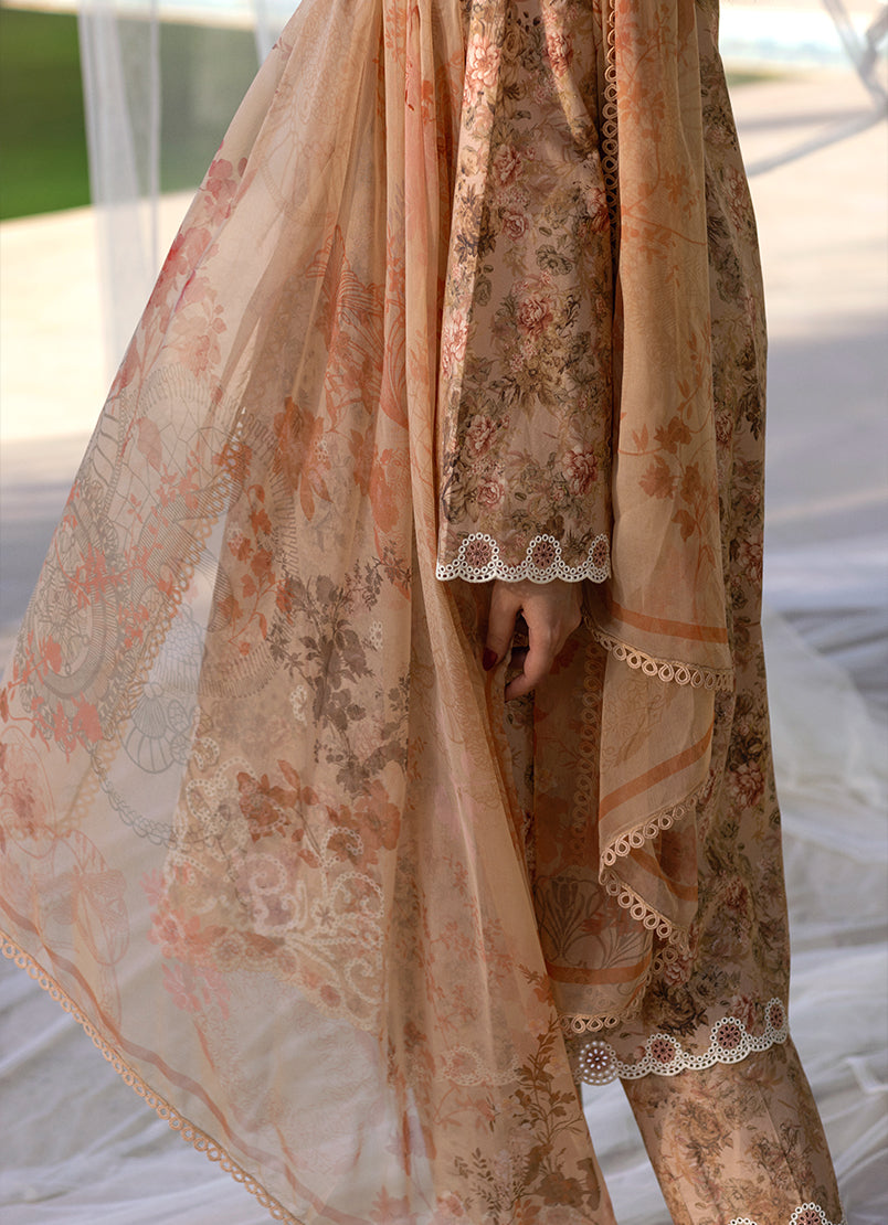 3 PC Embroidered Printed Suit