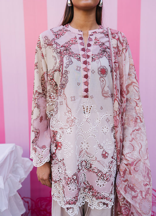 Printed Embroidered 3 PC Suit
