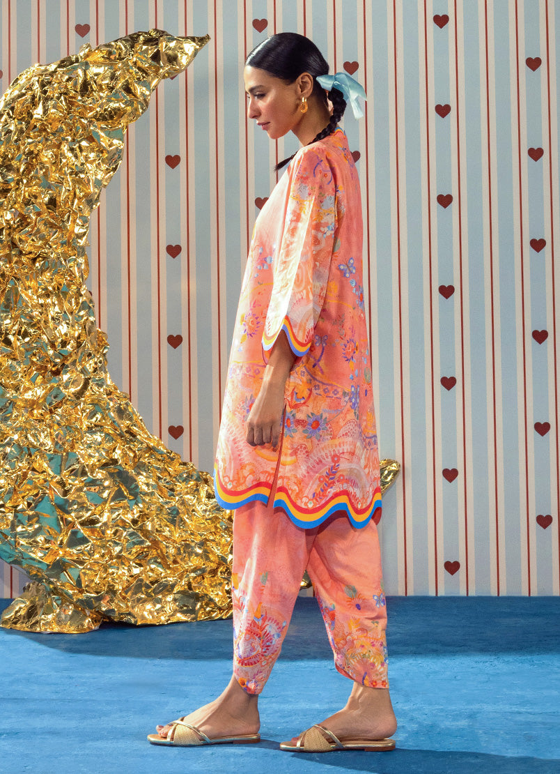 Printed Solid CO-ORD Set