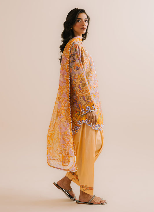 Printed Embroidered 3 PC Suit
