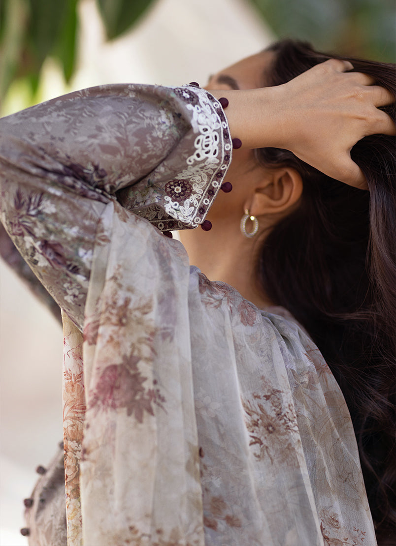 3 PC Embroidered Printed Suit