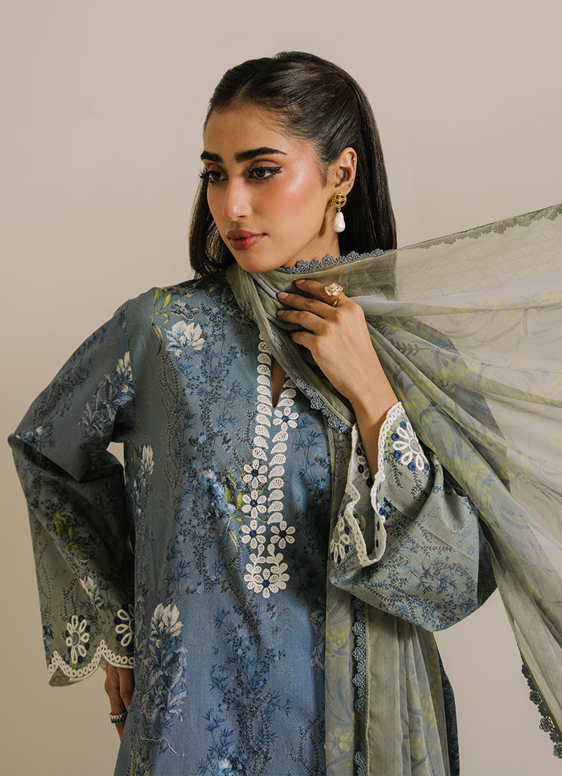 3 PC Printed Embroidered Suit