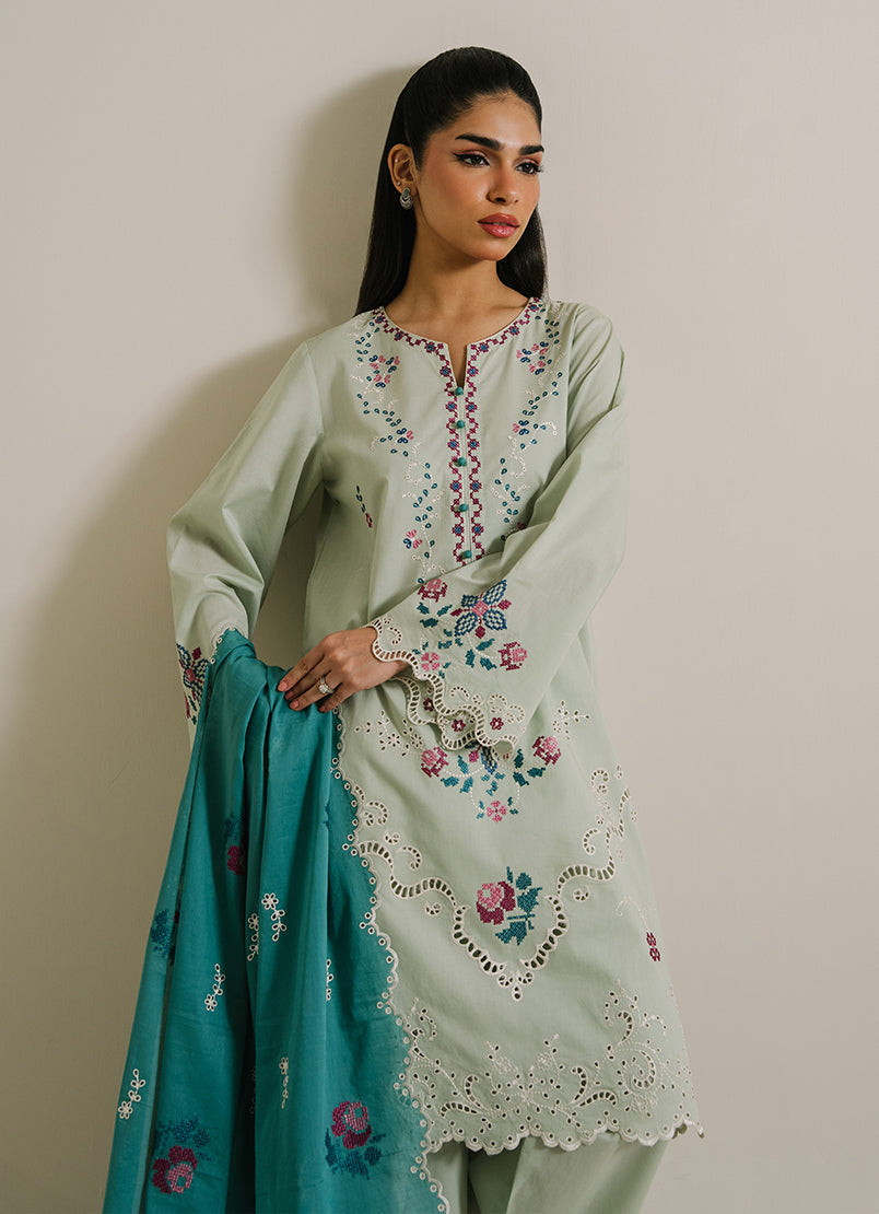 3PC Embroidered Suit