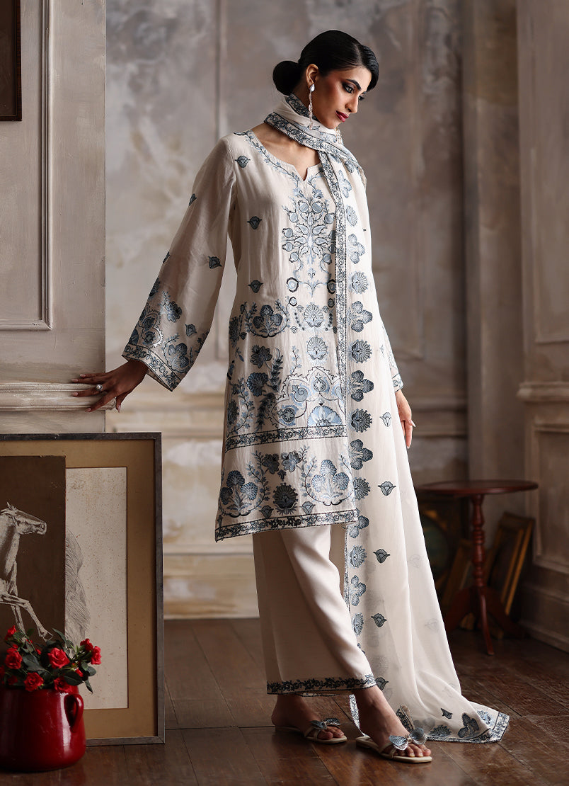 3PC Embroidered Suit