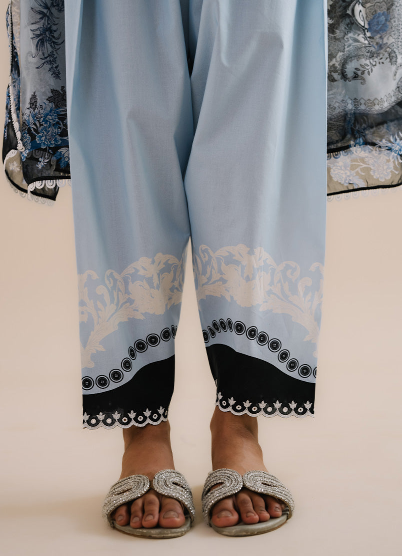 Printed Embroidered 3 PC Suit