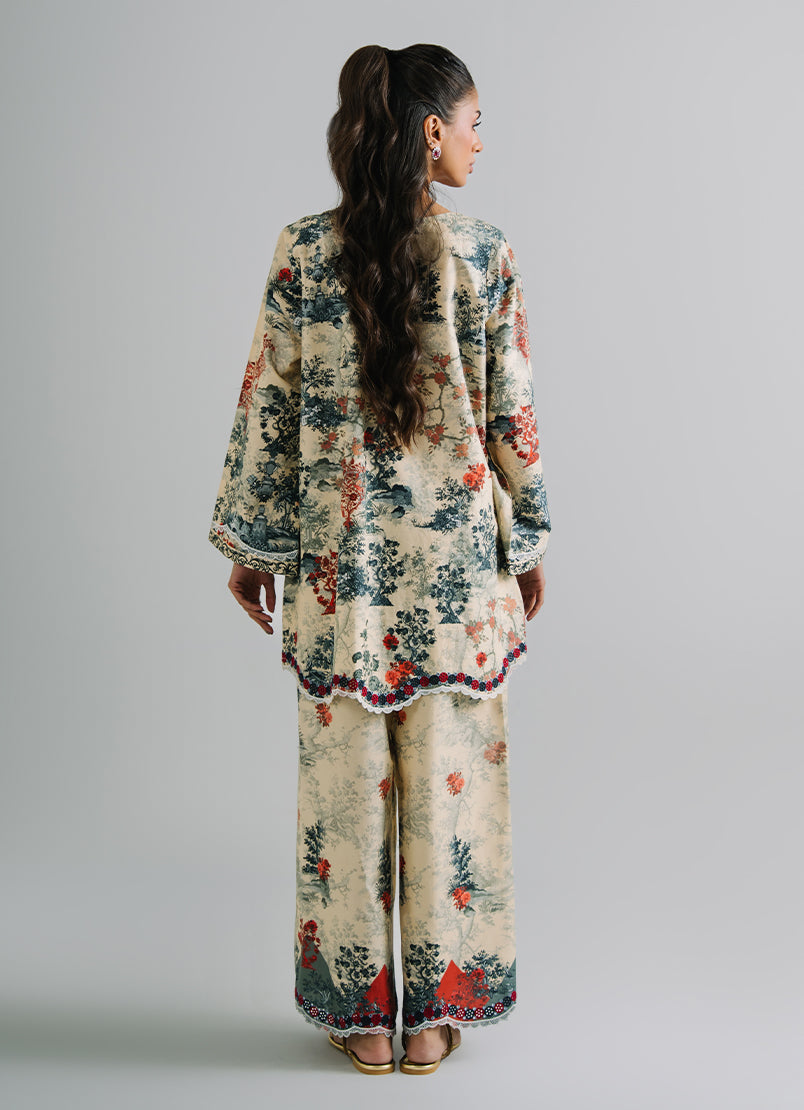 Printed Embroidered CO-ORD Set