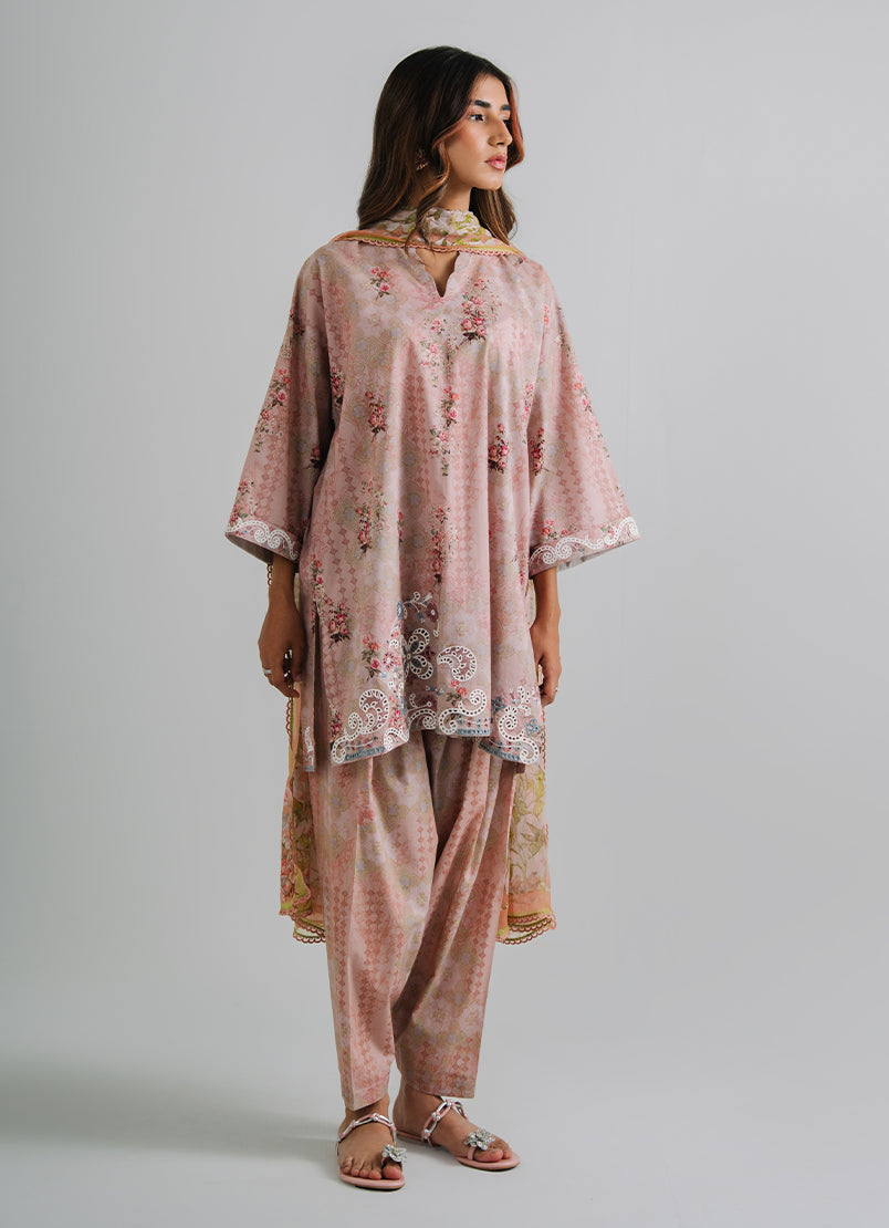 3 PC Embroidered Printed Suit
