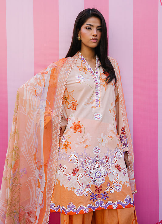 Printed Embroidered 3 PC Suit