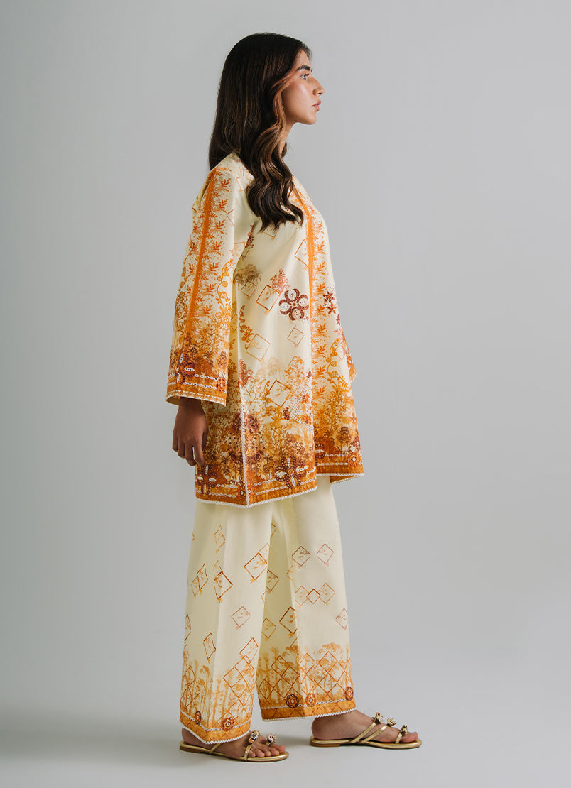 Printed Embroidered CO-ORD Set