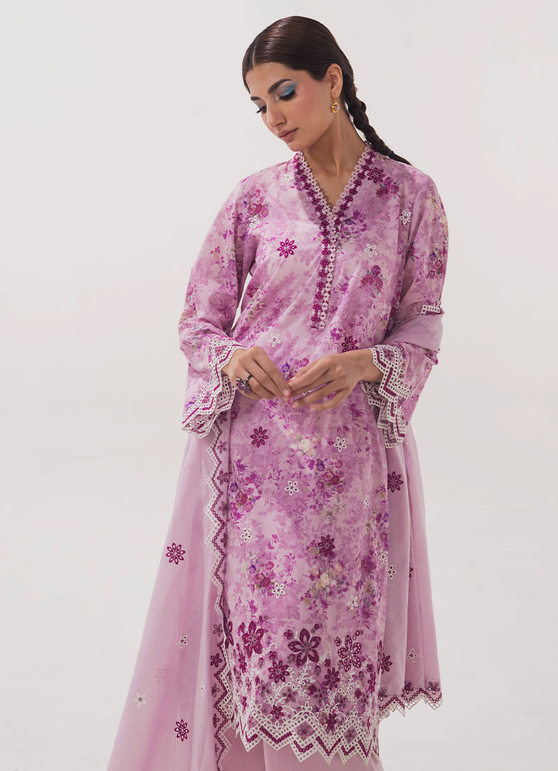 3 PC Embroidered Printed Suit