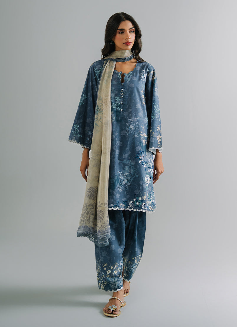 3 PC Embroidered Printed Suit