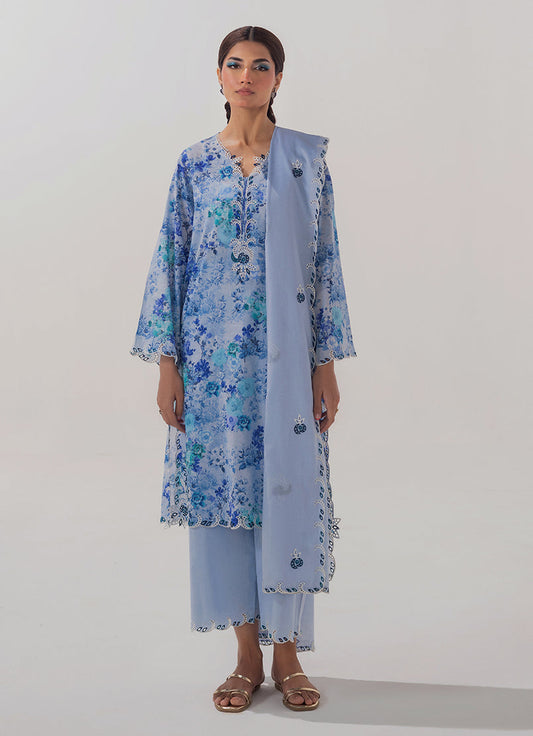 3 PC Embroidered Printed Suit