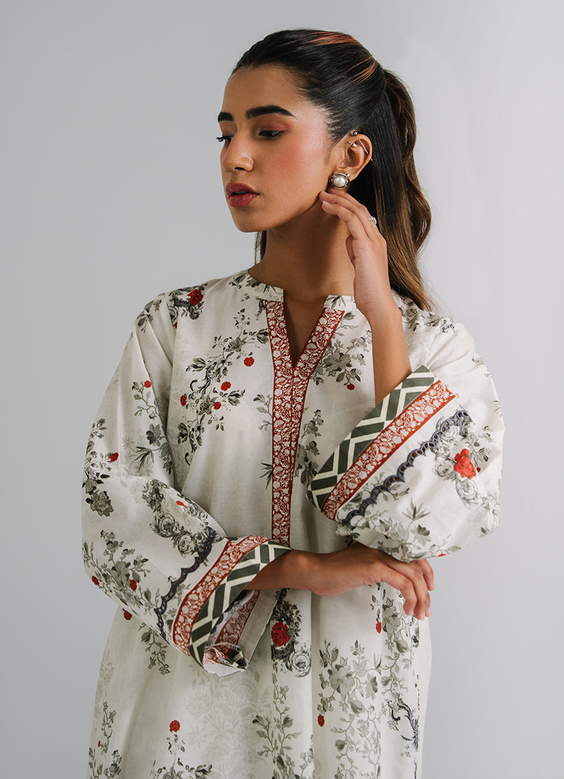 Printed Embroidered Kurta