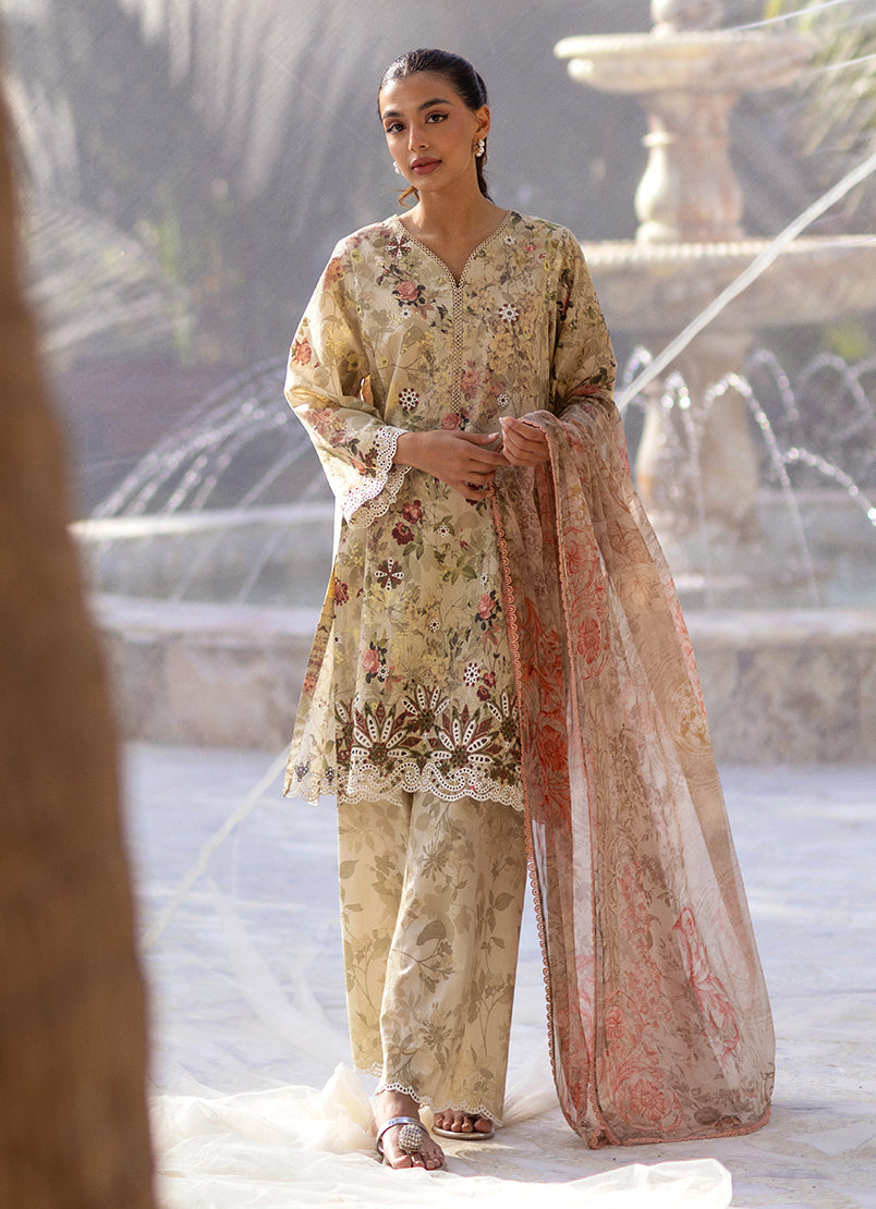 3 PC Embroidered Printed Suit