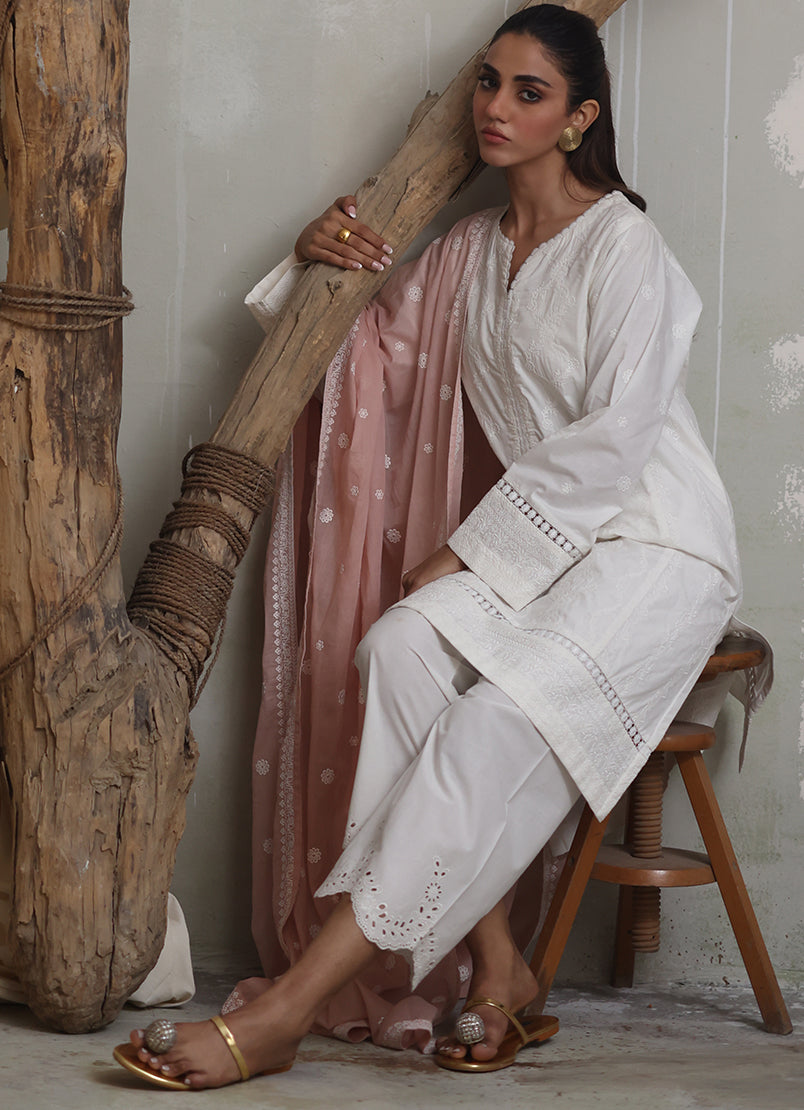 2 PC Chikankari Shirt & Dupatta