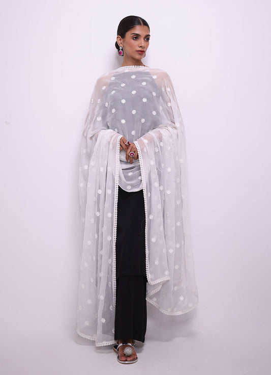 Embroidered Lace Dupatta