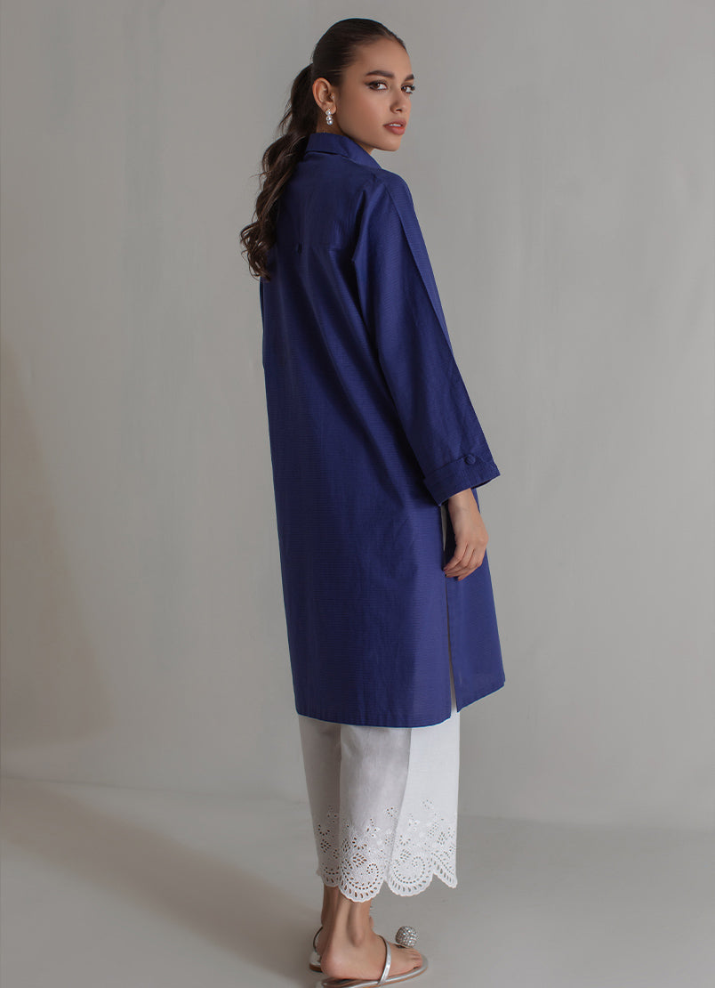 Navy Blue Solid Kurta