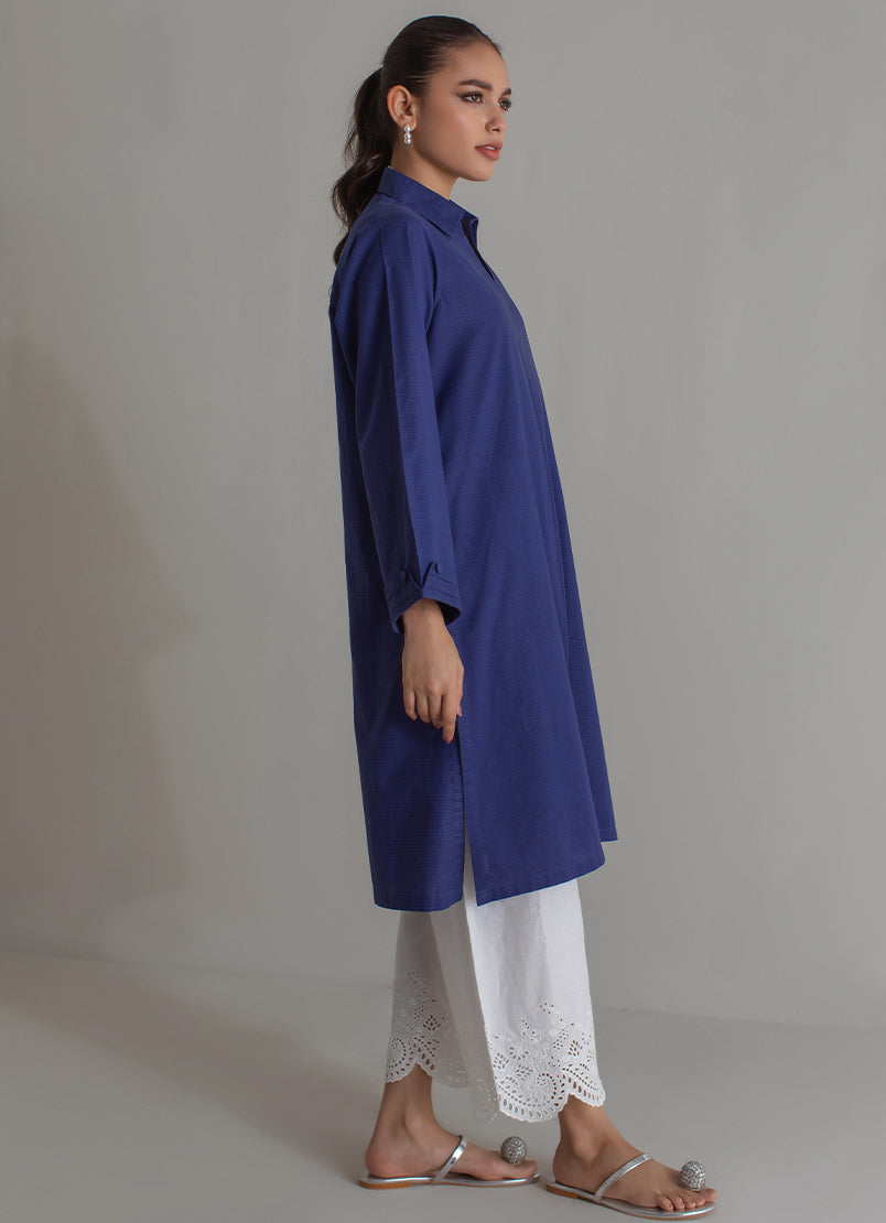 Navy Blue Solid Kurta