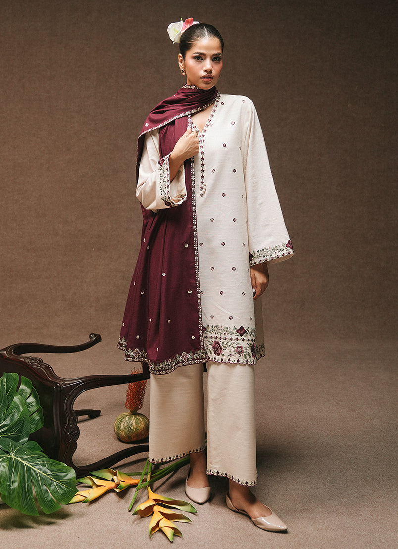 3 PC Khaddar Embroidered Suit