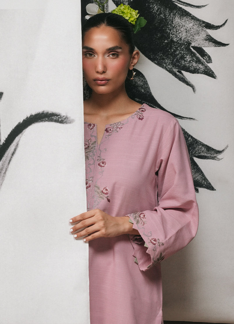 Khaddar Embroidered Kurta