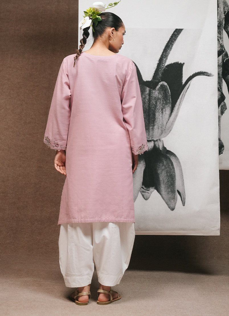 Khaddar Embroidered Kurta