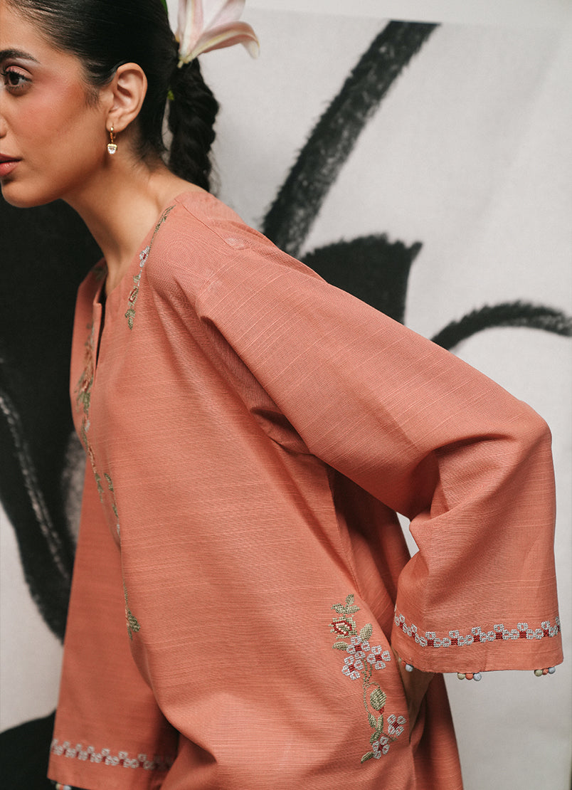 Khaddar Embroidered Kurta