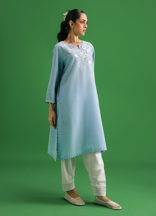 Khaddar Embroidered Kurta