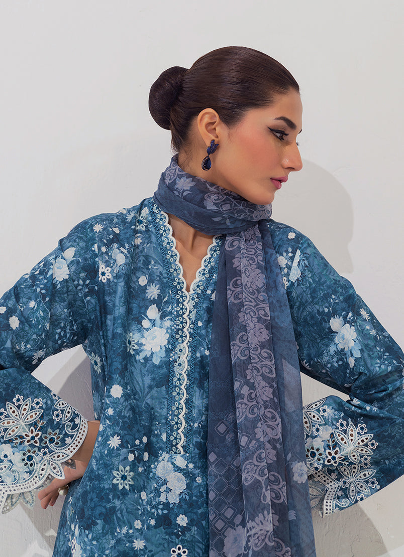 3 PC Embroidered Printed Suit