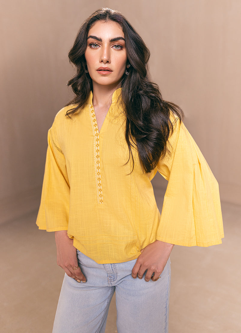 Yellow Embroidered Shirt