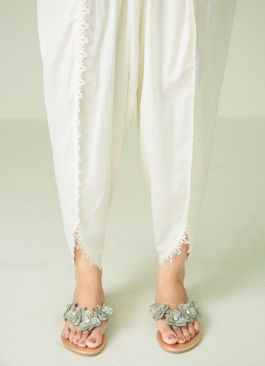 White Tulip Lace Shalwar